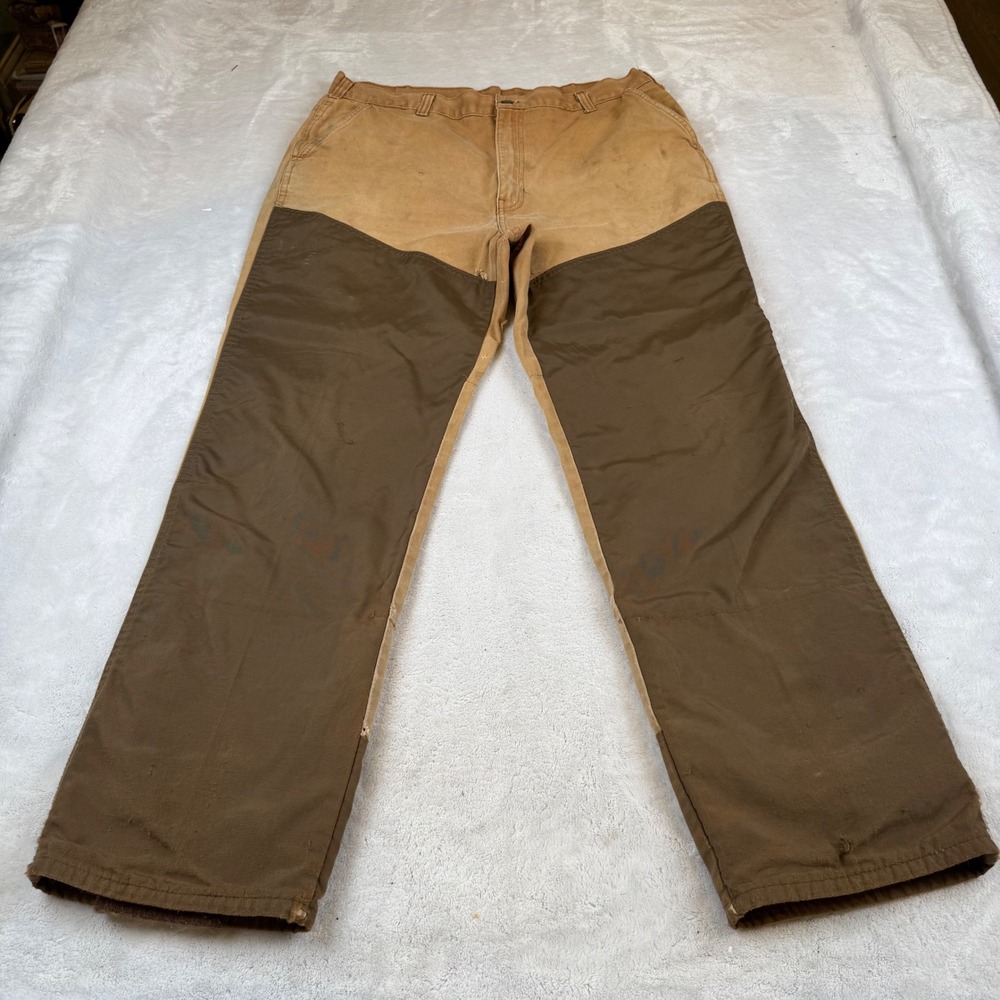 Cabelas Mens 38x30 Tan Brown Double Knee Work Hunting Cargo Pants Flaws‎